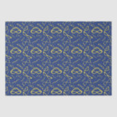 brillenpatroon in geel en marineblauw tissuepapier (Voorkant)