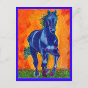 Brillian Blue Horse Briefkaart