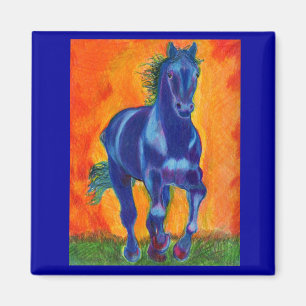 Brillian Blue Horse Magneet