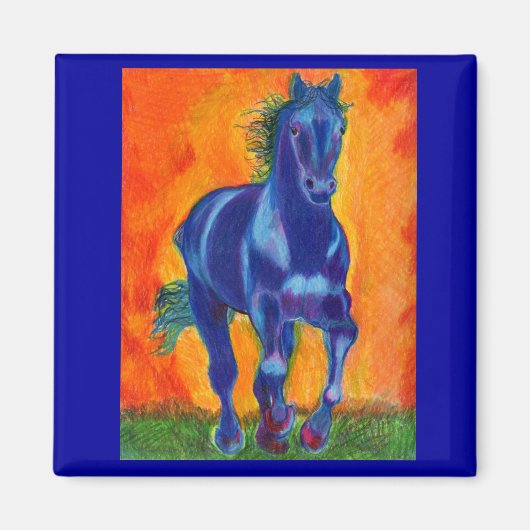 Brillian Blue Horse Magneet (Voorkant)