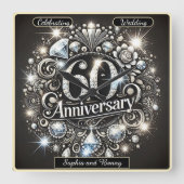 Brilliance Eternal: 60th Anniversary Design Vierkante Klok (Voorkant)