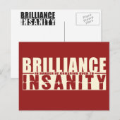BRILLIANCE VS INSANITY custom briefkaart (Voorkant / Achterkant)