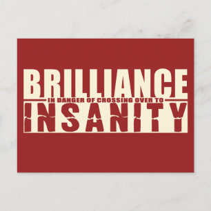 BRILLIANCE VS INSANITY custom briefkaart