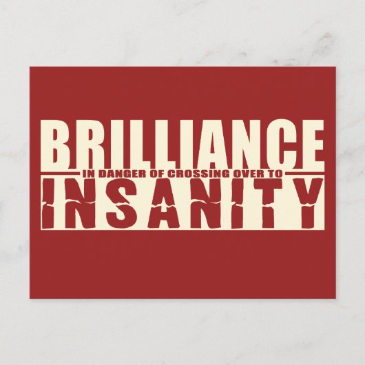 BRILLIANCE VS INSANITY custom briefkaart (Voorkant)