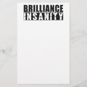 BRILLIANCE VS INSANITY custom briefpapier (Voorkant)