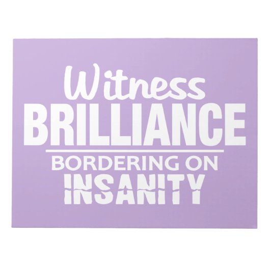 BRILLIANCE VS INSANITY custom notebooks Notitieblok (Voorkant)