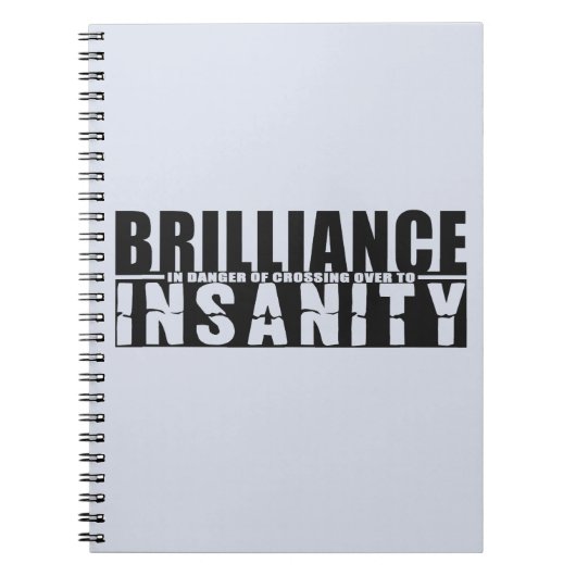 BRILLIANCE VS INSANITY custom notitieboek (Voorkant)