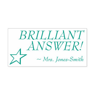 BRILLIANT ANTWOORD! Tutor Feedback Rubber Stempel