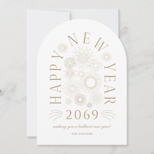 Brilliant Arch New Year Firework Greeting Card Kaart (Voorkant)