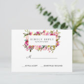 Brilliant Bloom Frame Trouwreactie RSVP (Staand voorkant)