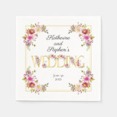 Brilliant Blooms | Gouden Letters Waterverf Bruilo Servet (Voorkant)