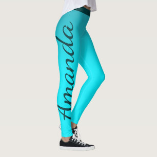 Brilliant Blue Aangepaste naam Leggings