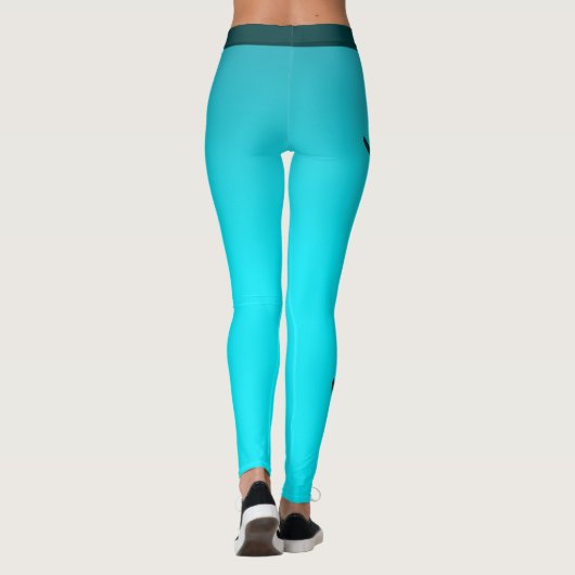Brilliant Blue Aangepaste naam Leggings (Achterkant)