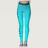 Brilliant Blue Aangepaste naam Leggings (Voorkant)