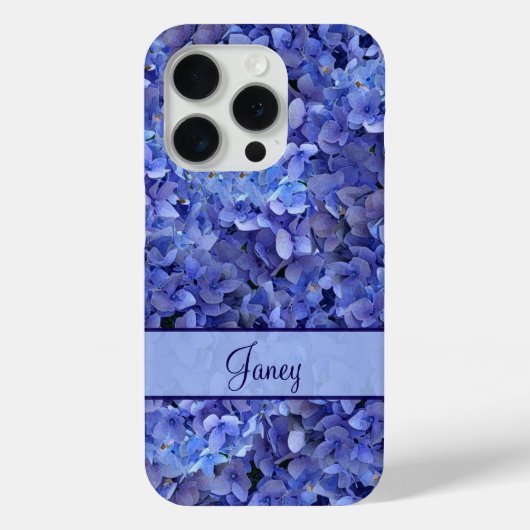 Brilliant Blue Hydrangea Floral iPhone X Case (Achterkant)