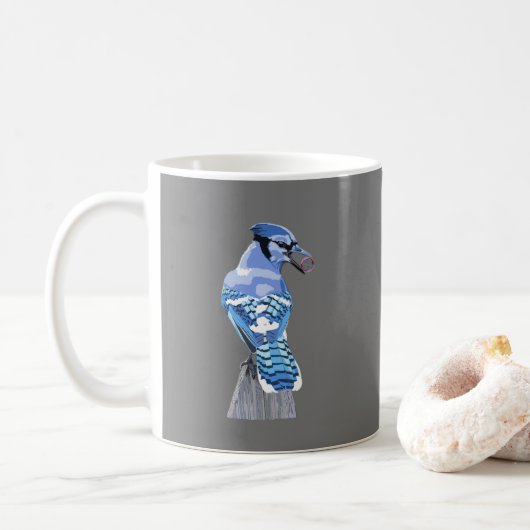 Brilliant Blue Jay Koffiemok (Met donut)