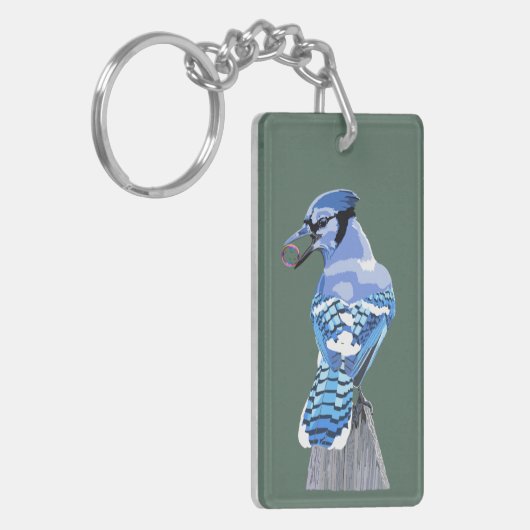 Brilliant Blue Jay Sleutelhanger (Voorkant Links)