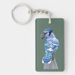 Brilliant Blue Jay Sleutelhanger