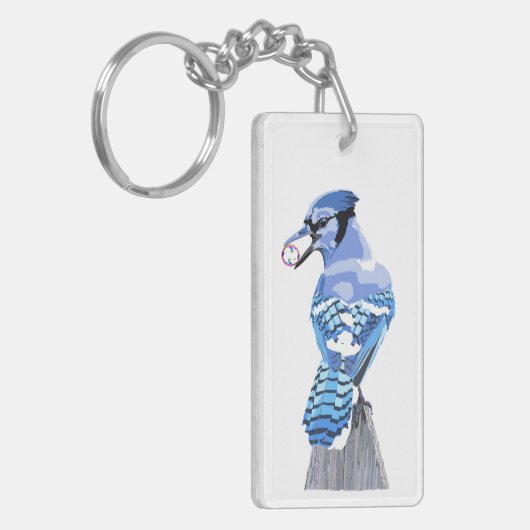Brilliant Blue Jay Sleutelhanger (Voorkant Links)
