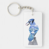Brilliant Blue Jay Sleutelhanger (Voorkant)