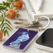 Brilliant Blue Jay Sleutelhanger (Voorkant Rechts)