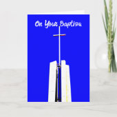  Brilliant Blue Sky Cross Baptism Kaart (Voorkant)