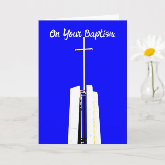  Brilliant Blue Sky Cross Baptism Kaart (Kleine Plant)