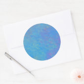 Brilliant Cerulean Blue Marged Artsy Ronde Sticker (Envelop)