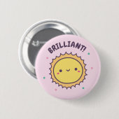 Brilliant Cute Sun Doodle Ronde Button 5,7 Cm (Voorkant /achterkant)