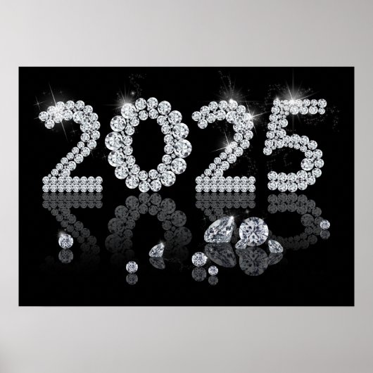 Brilliant Diamonds 2025 Luxe Nieuwjaar Poster (Voorkant)