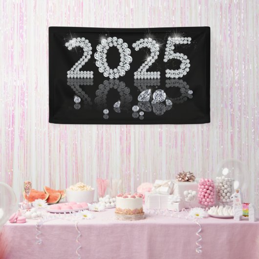 Brilliant Diamonds Luxe 2025 Nieuwjaar Spandoek (Feest)
