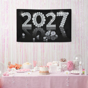 Brilliant Diamonds Luxe 2027 Nieuwjaar Spandoek