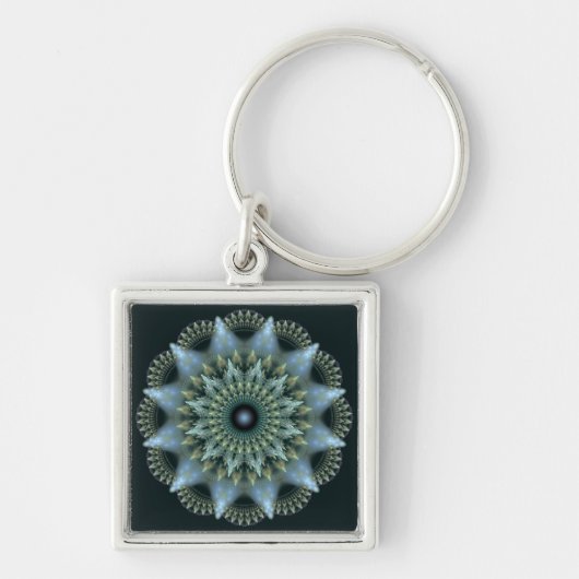 Brilliant fractal star ornament sleutelhanger (Voorkant)