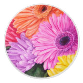 BRILLIANT GERBER FLOWERS CERAMIC KNOB KERAMISCHE KNOP (Voorkant)