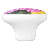 BRILLIANT GERBER FLOWERS CERAMIC KNOB KERAMISCHE KNOP (Zijkant)