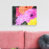BRILLIANT GERBER FLOWERS GEPRODUCEERDE CANVAS PAIN AFDRUK (Insitu (Woonkamer))