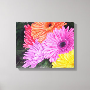 BRILLIANT GERBER FLOWERS GEPRODUCEERDE CANVAS PAIN AFDRUK