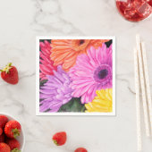 BRILLIANT GERBER FLOWERS PAPIER NAPKINS SERVET (Insitu)