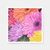 BRILLIANT GERBER FLOWERS PAPIER NAPKINS SERVET (Voorkant)