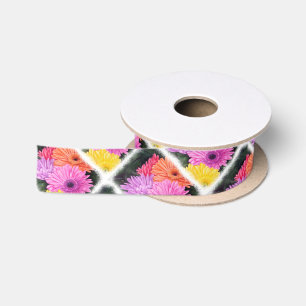 BRILLIANT GERBER FLOWERS RIBBON SATIJNEN LINT