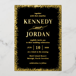 Brilliant Glow ECHTE FOLIE Modern Wedding Invitati Folie Uitnodiging