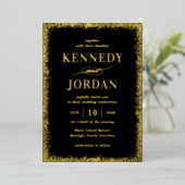 Brilliant Glow ECHTE FOLIE Modern Wedding Invitati Folie Uitnodiging (Staand Voorkant)