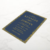 Brilliant Glow ECHTE FOLIE Modern Wedding Invitati Uitnodiging (Gedraaid)