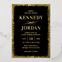 Brilliant Glow ECHTE FOLIE Modern Wedding Invitati