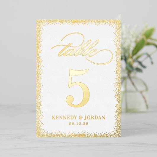 Brilliant Glow REAL FOLIE Tafelnummer Kaart (Staand Voorkant)