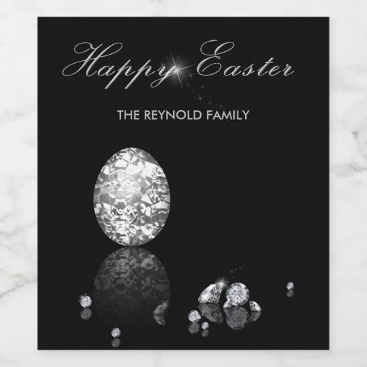 Brilliant Happy Easter Egg Diamonds Wijn Etiket (Enkel label)