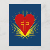 Brilliant Heart met Cross on Tshirts, More Briefkaart (Voorkant)