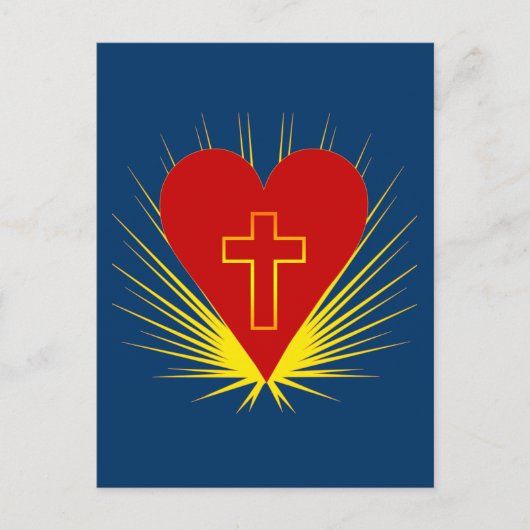 Brilliant Heart met Cross on Tshirts, More Briefkaart (Voorkant)