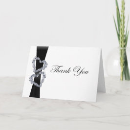 Brilliant Hearts: Zwarte lint en Diamond Hearts Bedankkaart