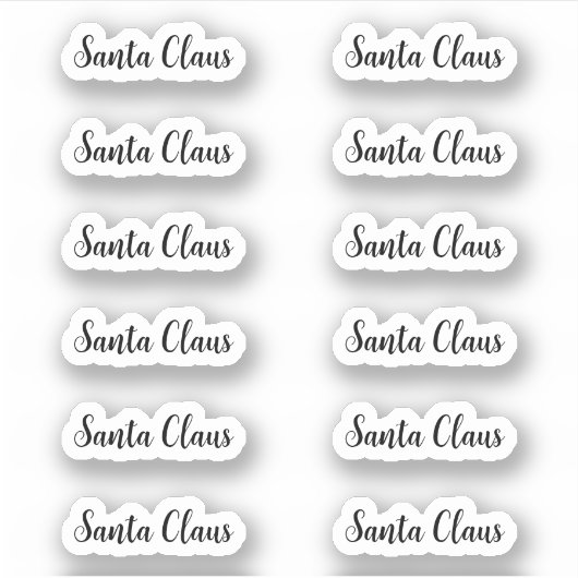 Brilliant Kiss-Cut Santa Claus Signature Sticker (Voorkant)